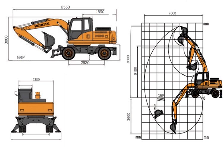 Ekskavator roda 12,5Ton 12.5Ton wheel excavator