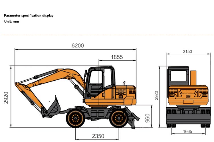 Ekskavator roda 7.5 7.5 Wheel excavator
