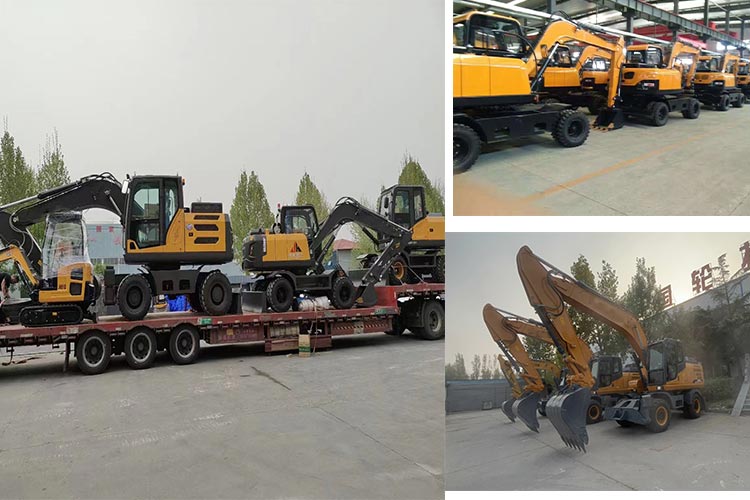 Gambar pengiriman ekskavator beroda Wheeled excavator delivery picture